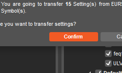 Transfer Settings Confirmation