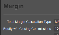 Equity information in Margin Section in Account details