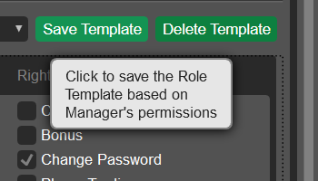 Saving Custom Access Rights Templates for Managers