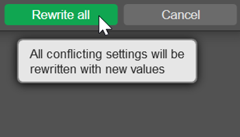 Rewriting settings between servers