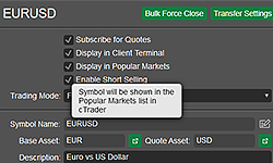 Ability to Configure Popular Markets in Symbols