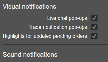Single notifications section