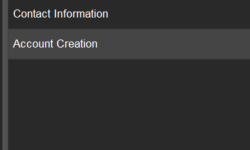 Account Creation Section