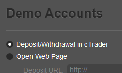 Deposit settings for Demo Accounts