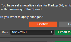 Negative Markups Warning