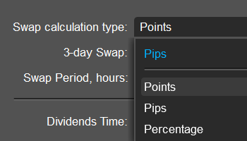 Swap calculation in points