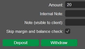 Skipping margin and balance checks