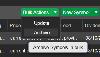 Archiving Symbols in Bulk
